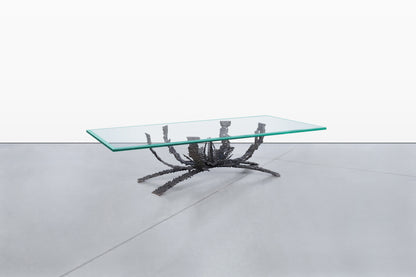Mid-Century Modern Brutalist Bronze Coffee Table by Daniel Gluck