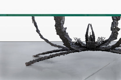 Mid-Century Modern Brutalist Bronze Coffee Table by Daniel Gluck