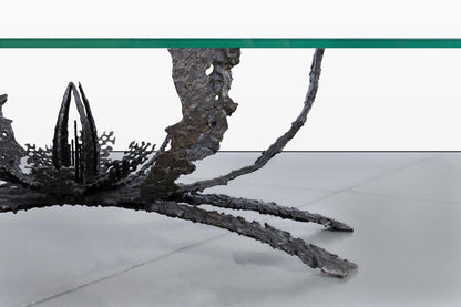 Mid-Century Modern Brutalist Bronze Coffee Table by Daniel Gluck