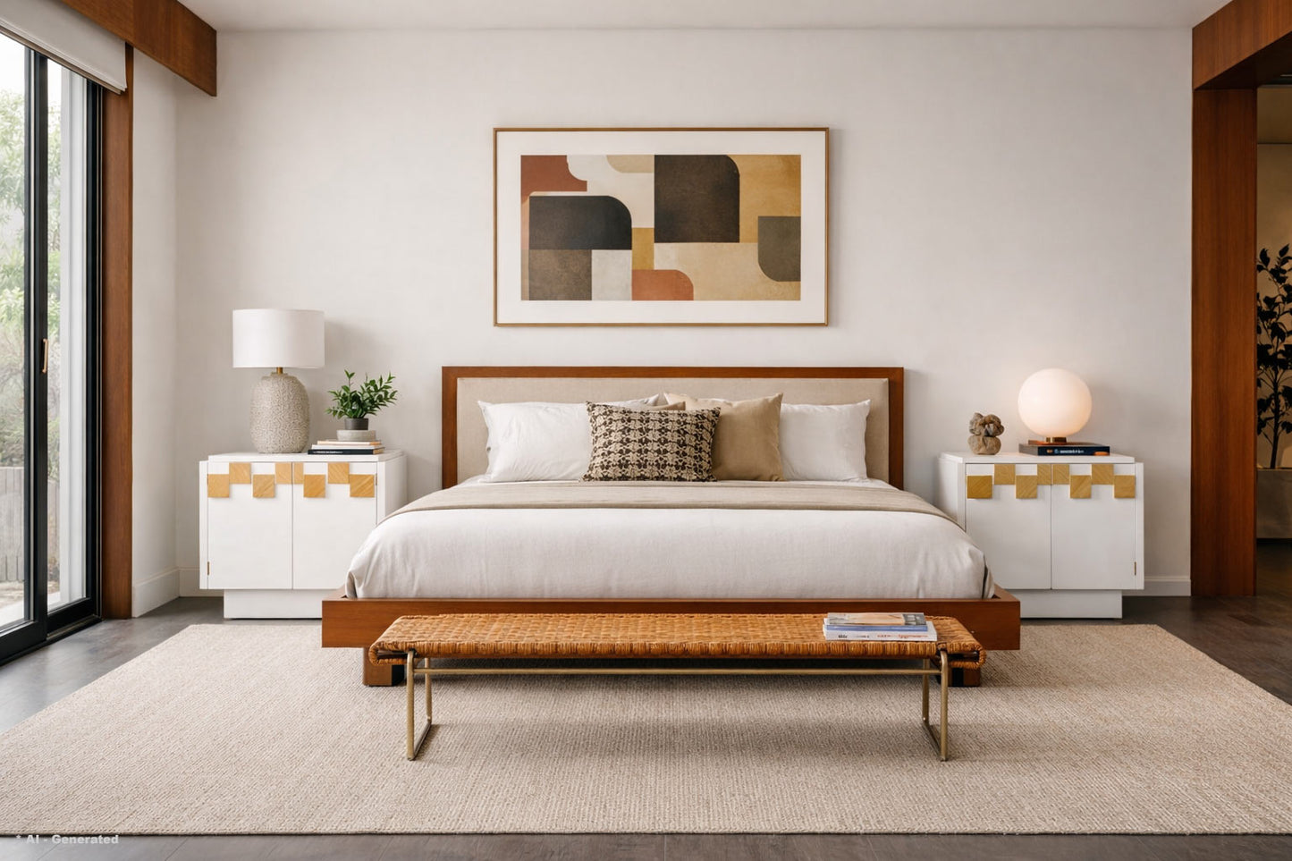 Mid-Century Modern Brutalist “Staccato” Lacquer Nightstands by Lane