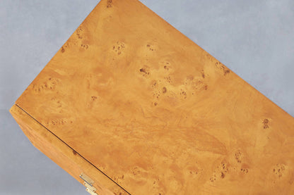 Mid-Century Modern Burl Wood and Brass Dresser by Founders for Thomasville