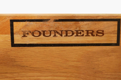 Mid-Century Modern Burl Wood and Brass Dresser by Founders for Thomasville