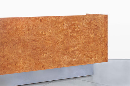 Mid-Century Modern Burl Wood and Chrome Credenza by Biltrite