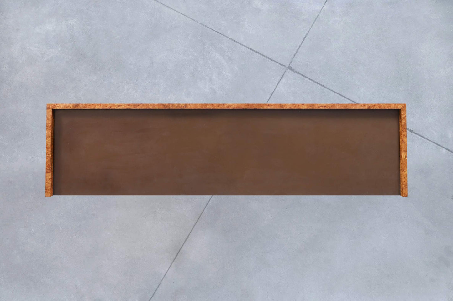 Mid-Century Modern Burl Wood and Chrome Credenza by Biltrite