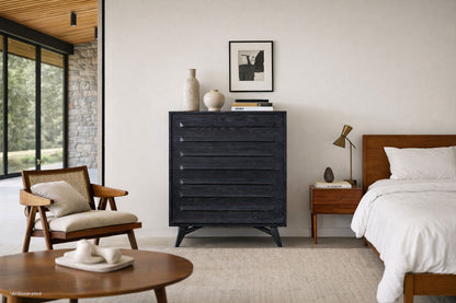 Mid-Century Modern Cerused Chest of Drawers by Jack Van Der Molen
