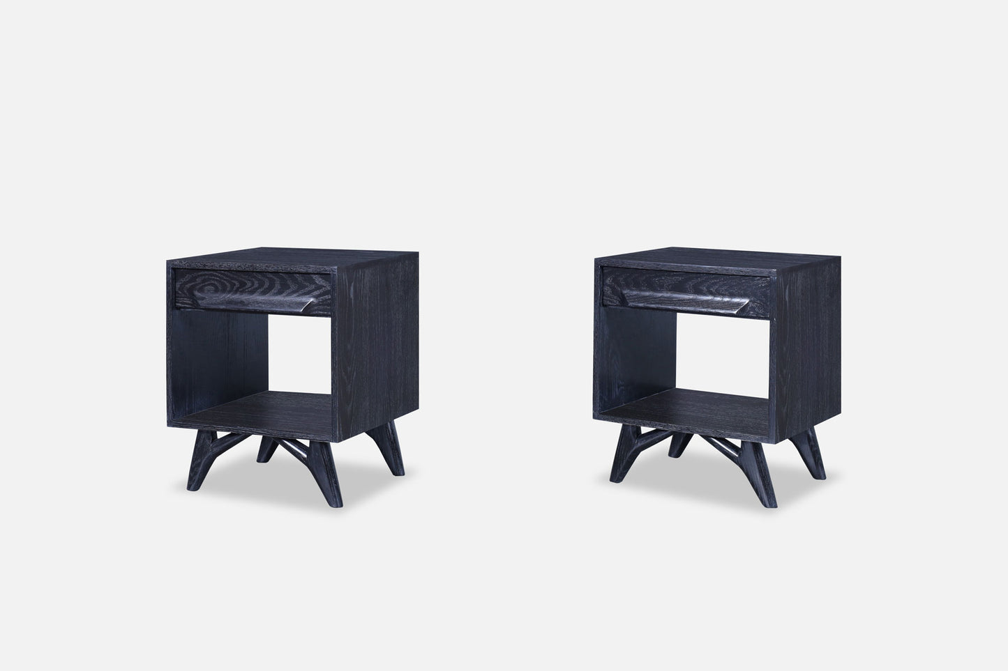 Mid-Century Modern Cerused Nightstands by Jack Van Der Molen