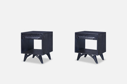 Mid-Century Modern Cerused Nightstands by Jack Van Der Molen