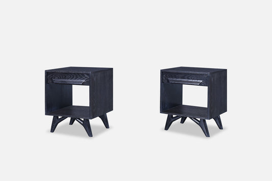 Mid-Century Modern Cerused Nightstands by Jack Van Der Molen