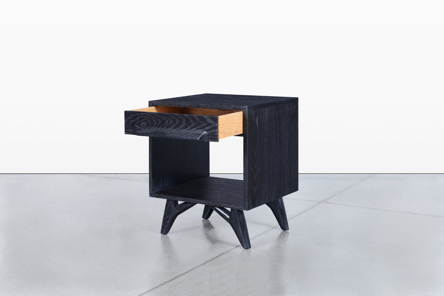 Mid-Century Modern Cerused Nightstands by Jack Van Der Molen