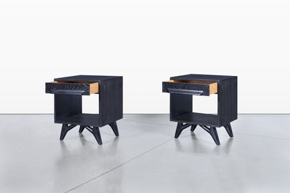 Mid-Century Modern Cerused Nightstands by Jack Van Der Molen