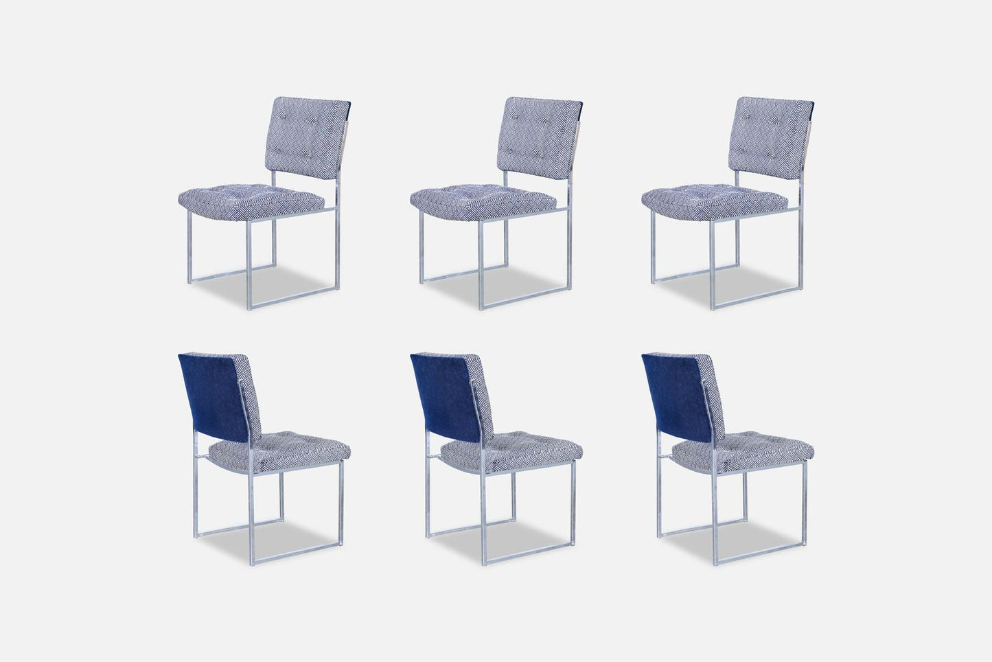 Mid-Century Modern Chrome Dining Chairs After Milo Baughman