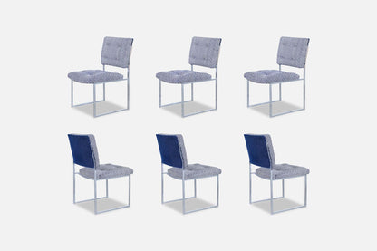 Mid-Century Modern Chrome Dining Chairs After Milo Baughman