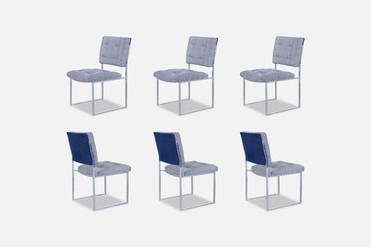 Mid-Century Modern Chrome Dining Chairs After Milo Baughman