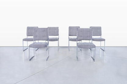 Mid-Century Modern Chrome Dining Chairs After Milo Baughman