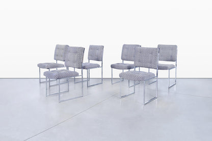 Mid-Century Modern Chrome Dining Chairs After Milo Baughman