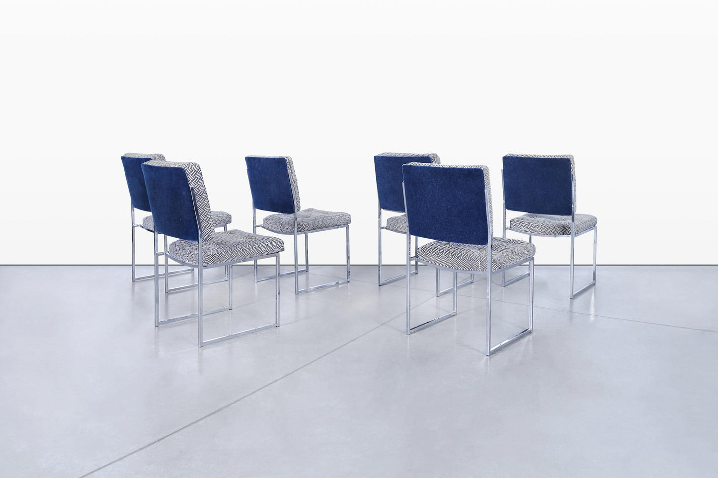 Mid-Century Modern Chrome Dining Chairs After Milo Baughman