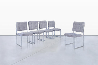 Mid-Century Modern Chrome Dining Chairs After Milo Baughman