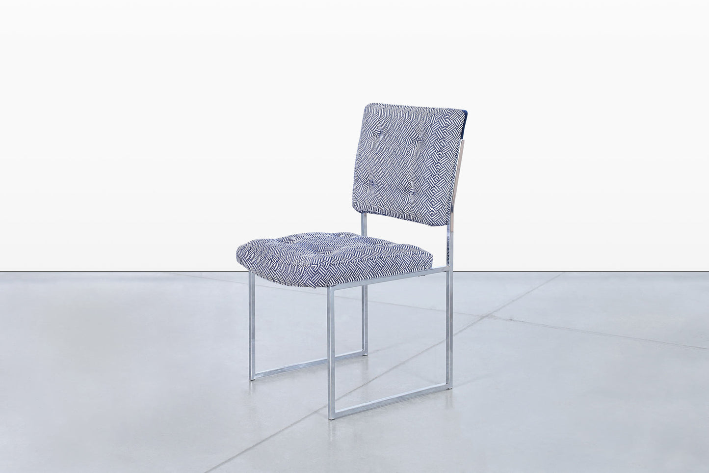 Mid-Century Modern Chrome Dining Chairs After Milo Baughman