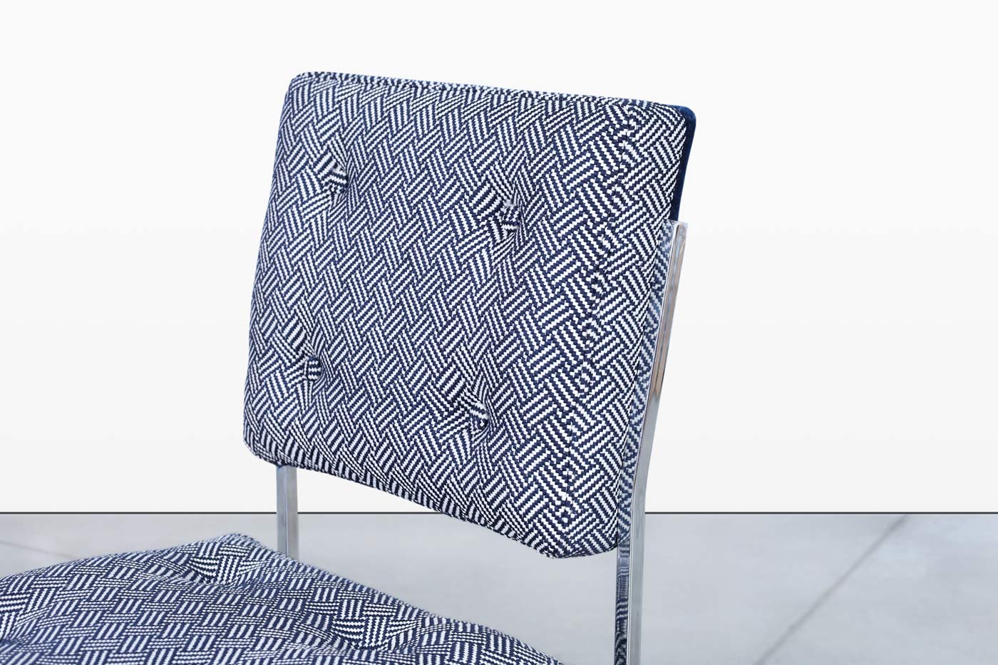 Mid-Century Modern Chrome Dining Chairs After Milo Baughman