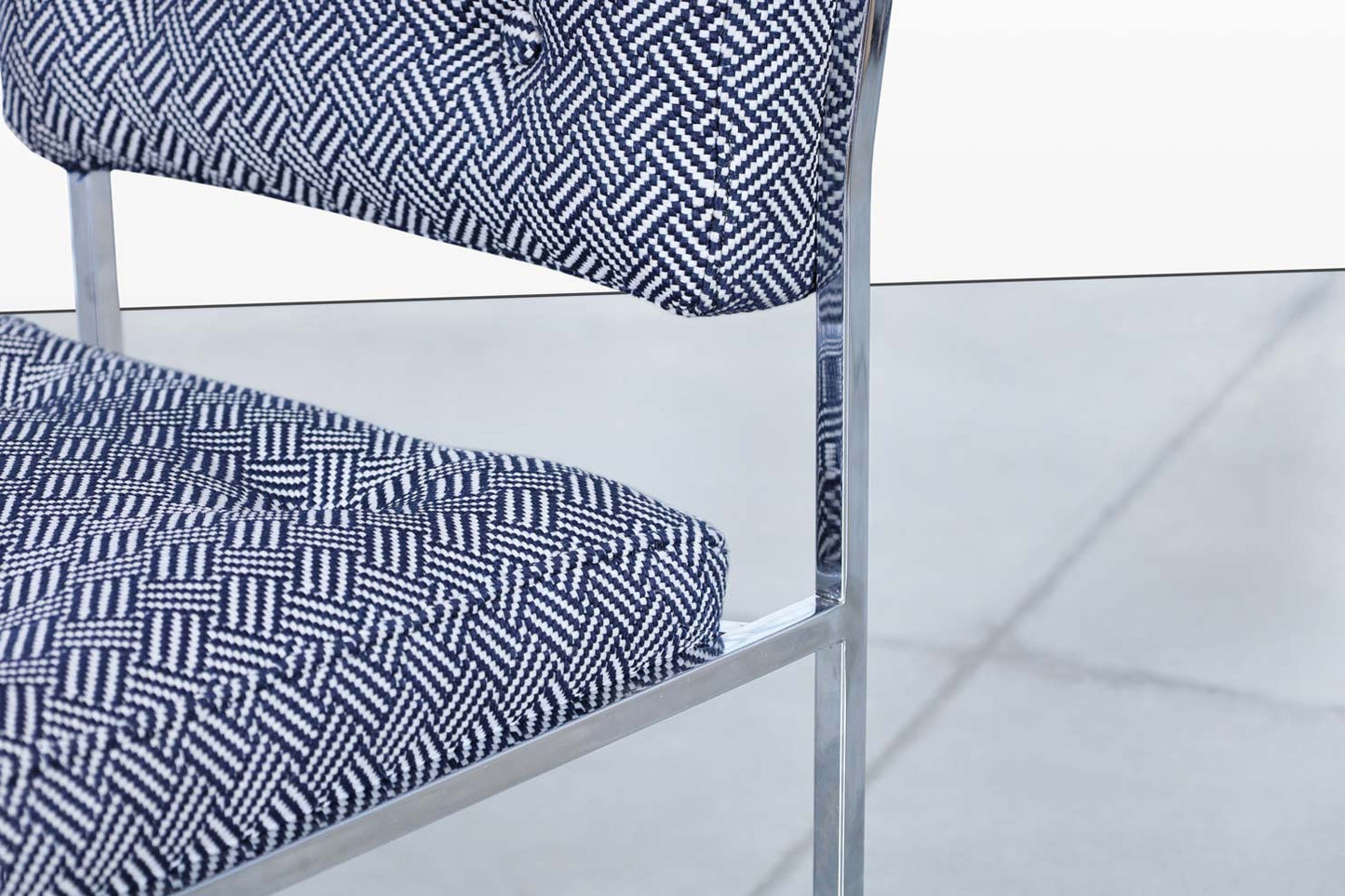 Mid-Century Modern Chrome Dining Chairs After Milo Baughman