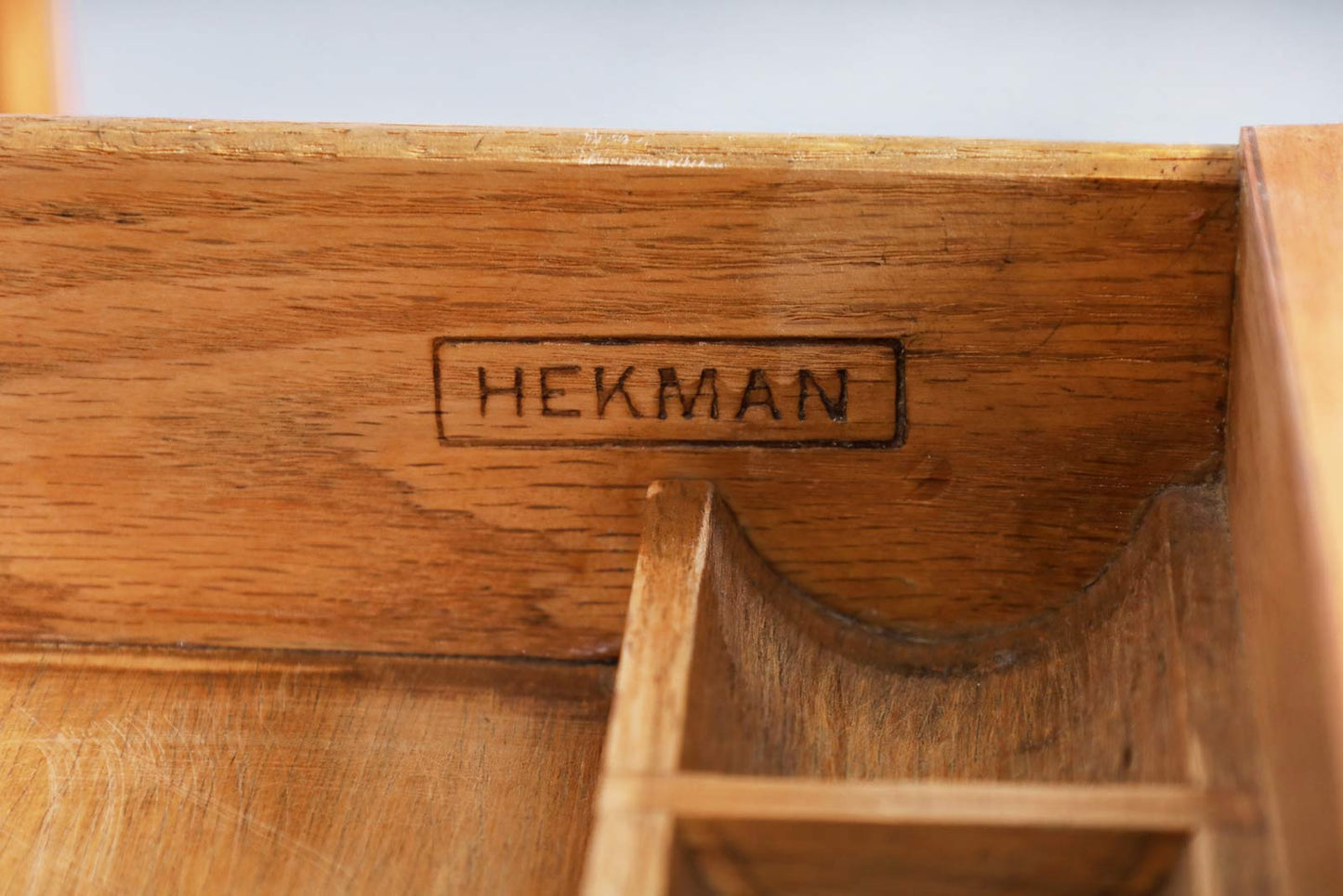 Mid-Century Modern Executive Burl Wood Desk by Hekman