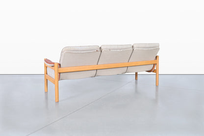 Mid-Century Modern Leather 'Safari' Sofa by Kjell Nordin
