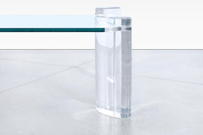 Mid-Century Modern Lucite and Glass Coffee Table by Karl Springer
