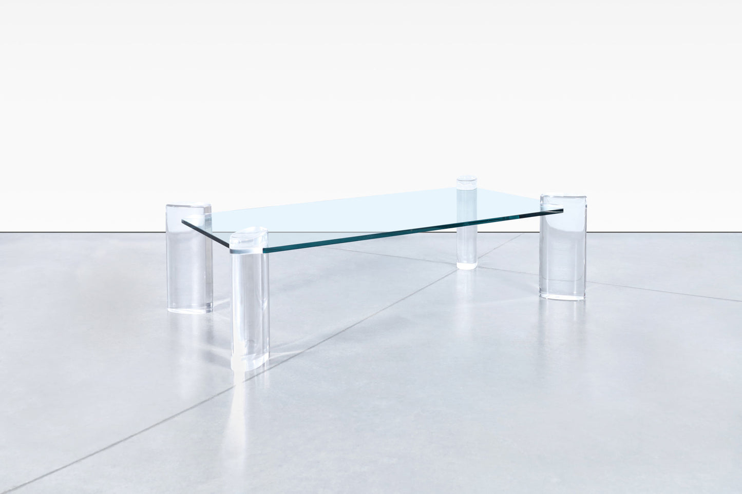 Mid-Century Modern Lucite and Glass Coffee Table by Karl Springer