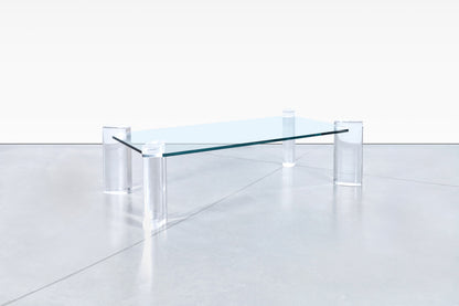 Mid-Century Modern Lucite and Glass Coffee Table by Karl Springer