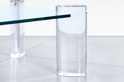 Mid-Century Modern Lucite and Glass Coffee Table by Karl Springer