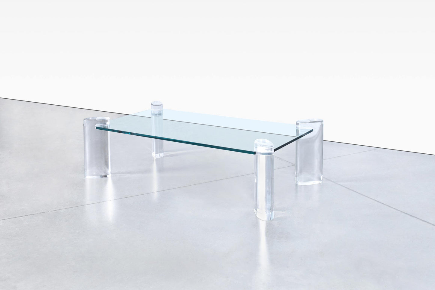 Mid-Century Modern Lucite and Glass Coffee Table by Karl Springer