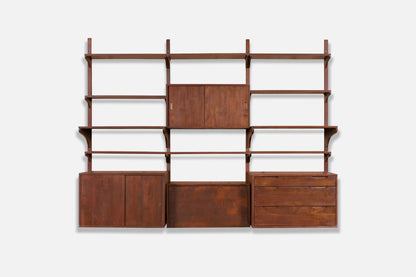 Mid-Century Modern Modular Walnut Wall Unit by Noral Olson for Kopenhavn