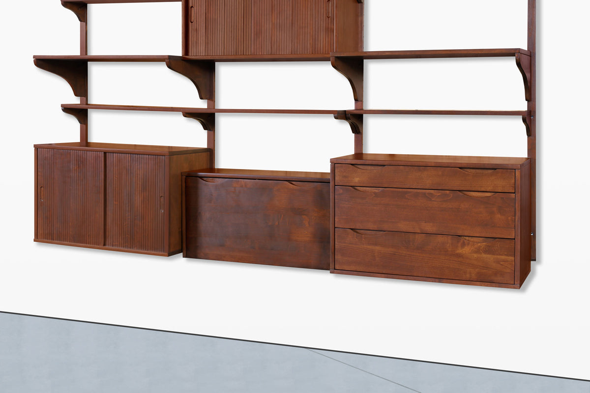 Mid-Century Modern Modular Walnut Wall Unit by Noral Olson for Kopenhavn