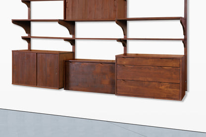 Mid-Century Modern Modular Walnut Wall Unit by Noral Olson for Kopenhavn