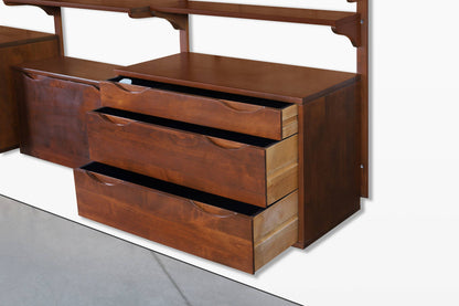 Mid-Century Modern Modular Walnut Wall Unit by Noral Olson for Kopenhavn