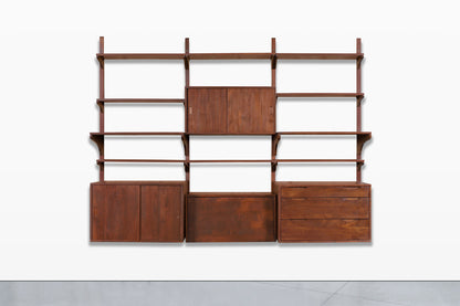 Mid-Century Modern Modular Walnut Wall Unit by Noral Olson for Kopenhavn