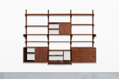 Mid-Century Modern Modular Walnut Wall Unit by Noral Olson for Kopenhavn