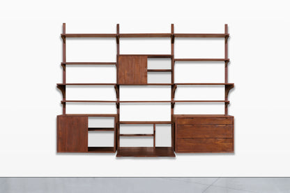 Mid-Century Modern Modular Walnut Wall Unit by Noral Olson for Kopenhavn