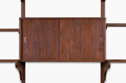 Mid-Century Modern Modular Walnut Wall Unit by Noral Olson for Kopenhavn