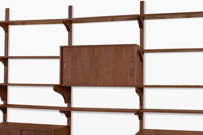 Mid-Century Modern Modular Walnut Wall Unit by Noral Olson for Kopenhavn