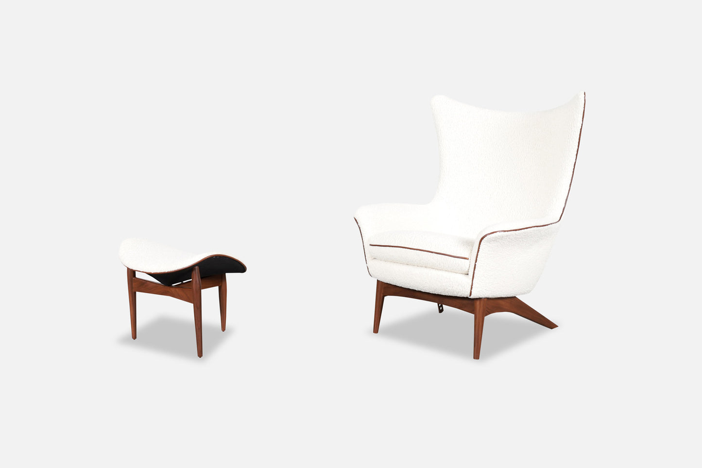 Mid-Century Reclining Lounge Chair and Ottoman by H.W. Klein for Bramin