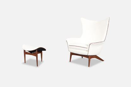 Mid-Century Reclining Lounge Chair and Ottoman by H.W. Klein for Bramin
