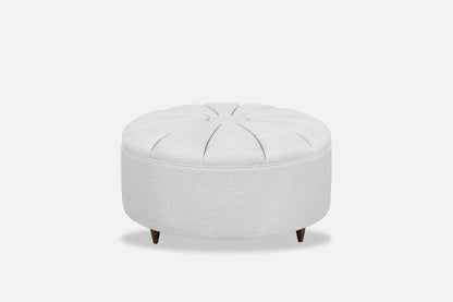 Mid-Century Modern Round Sunburst Ottoman