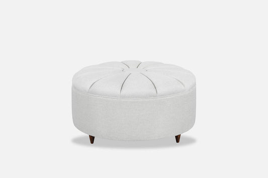 Mid-Century Modern Round Sunburst Ottoman