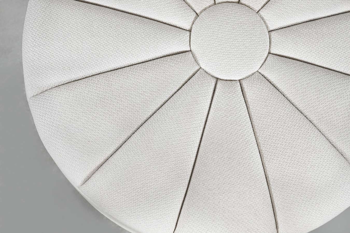Mid-Century Modern Round Sunburst Ottoman