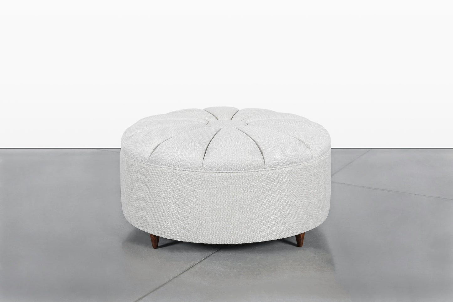 Mid-Century Modern Round Sunburst Ottoman