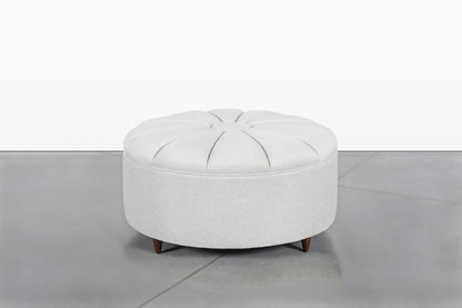 Mid-Century Modern Round Sunburst Ottoman