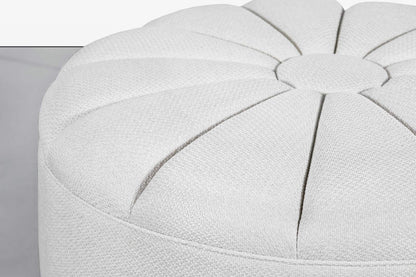 Mid-Century Modern Round Sunburst Ottoman