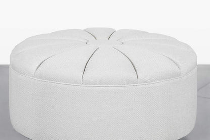 Mid-Century Modern Round Sunburst Ottoman