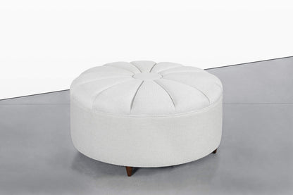 Mid-Century Modern Round Sunburst Ottoman